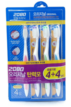 Aekyung 2080 Original Flexible Bristle Toothbrush 4pk 4pk