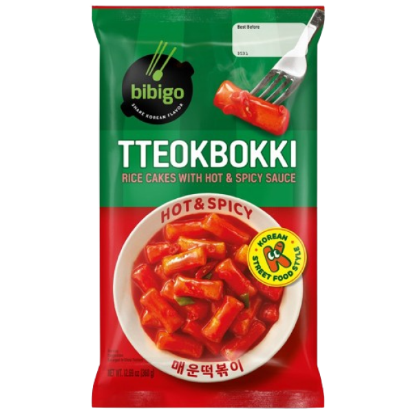 Cj Bibigo Rice Cake With Hot Spicy Sauce Tteokbokki 360g 제일제당 비비고 매운떡볶이 360g