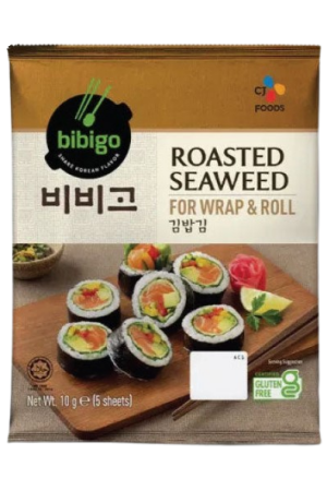 Cj Bibigo Roasted Seaweed For Wrap Roll 10g
