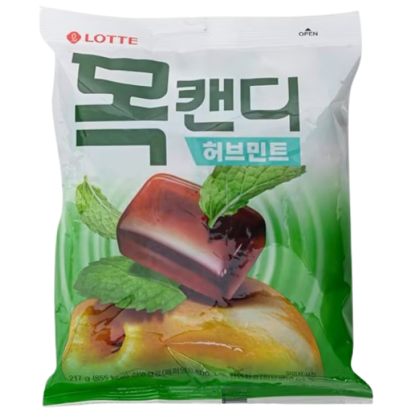 Lotte Cough Drop Mok Candy Herb Mint Flavour 217g