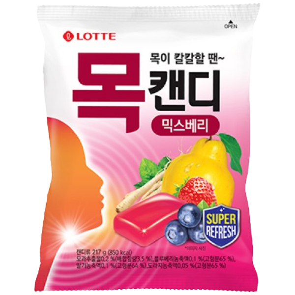 Lotte Cough Drop Mok Candy Mix Berry 217g