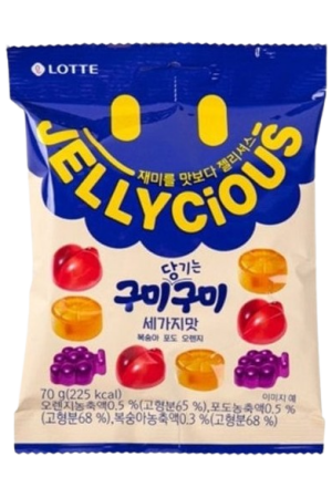 Lotte Jellycious Gummy Gummy Three Flavours 70g