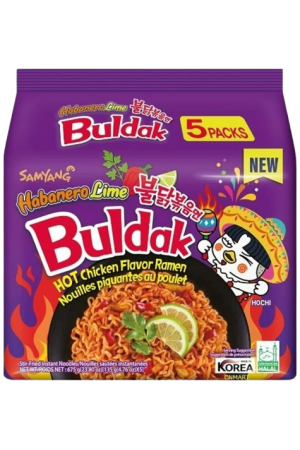 Samyang Habanero Lime Hot Chicken Flavour Buldak Ramen 135g5pk