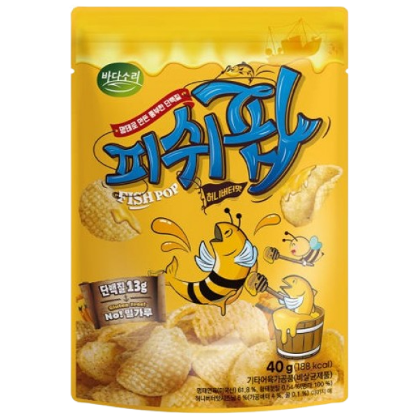 Sunhae Pollock Fish Cake Snack Fish Pop Honey Butter Flavour 40g